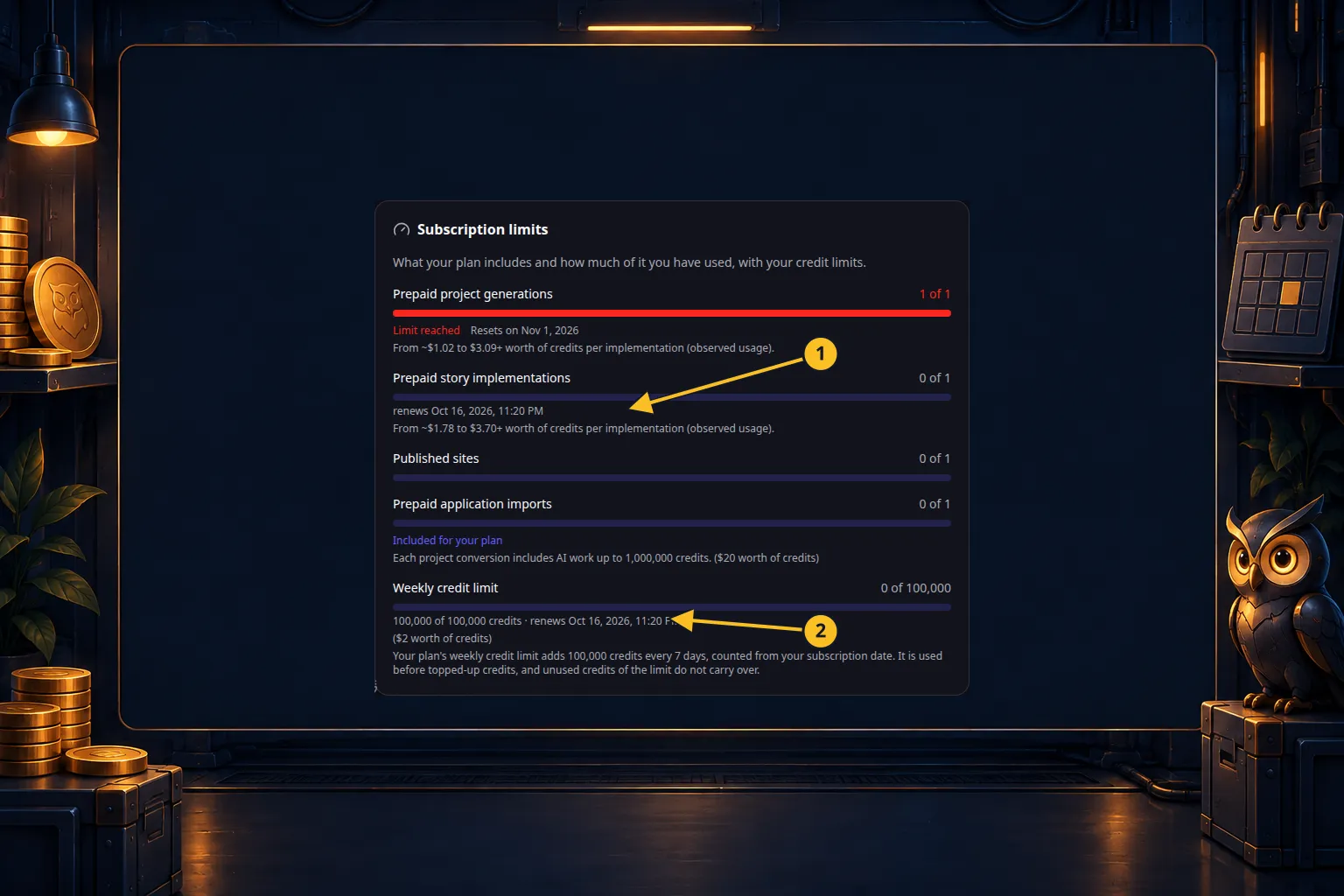 Vue d’ensemble de l’aide OwlMeans : interface réelle avec un encadrement décoratif