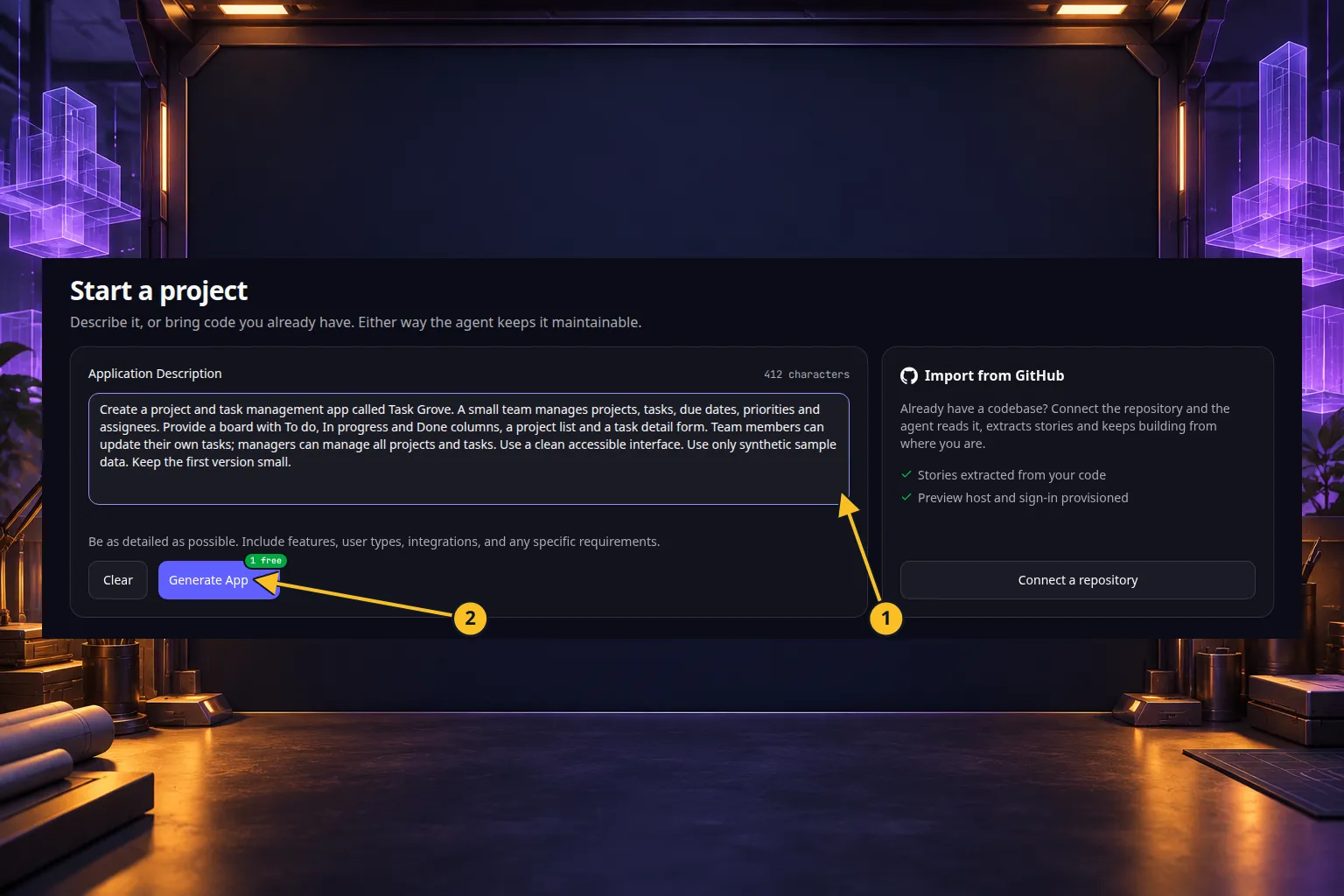 Vue d’ensemble d’OwlMeans Platform : interface réelle dans un cadre décoratif