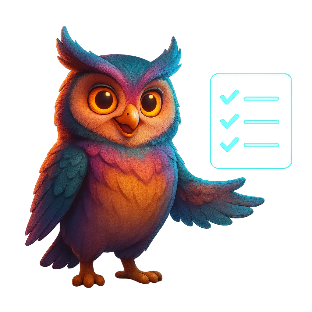 An OwlMeans owl welcoming you to a done-for-you engagement